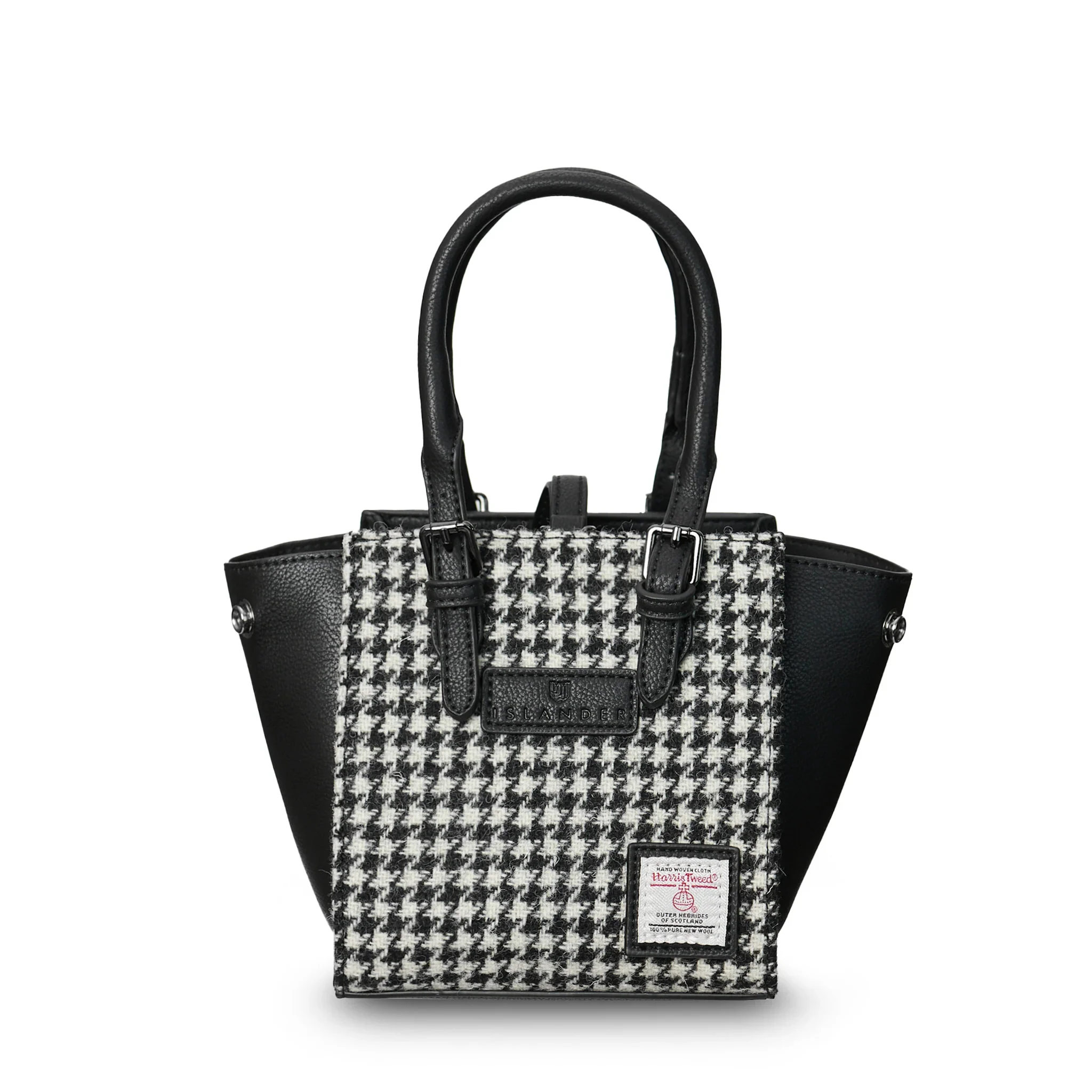8350 Black and White Dogtooth Mini Caillie Tote - A25
