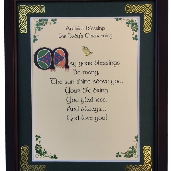 An Irish Blessing for Baby's Christening Blessing framed
