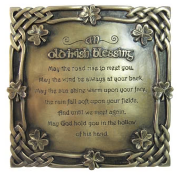 A plaque with an irish blessing on it.