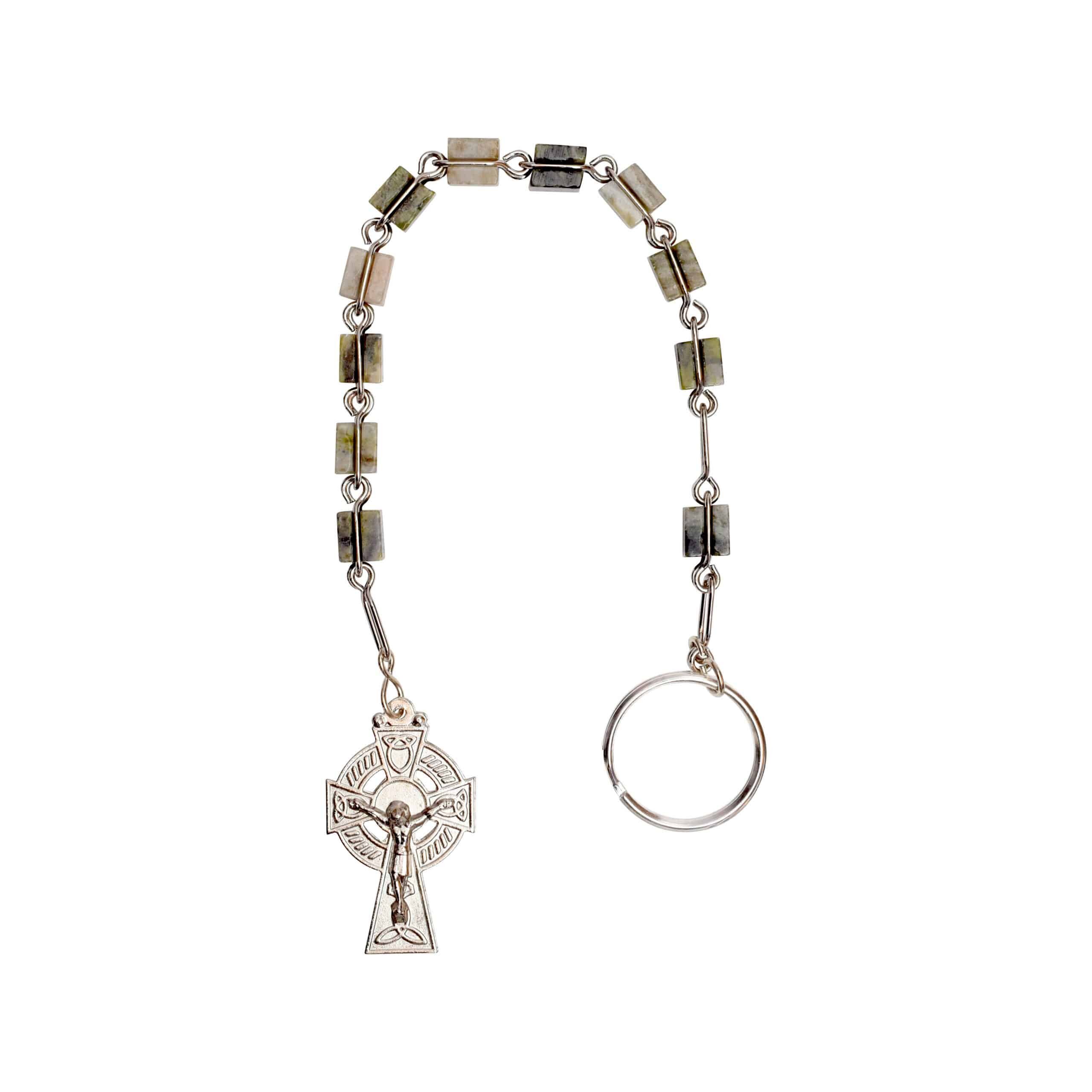 Connemara Marble Rosary Keychain- An Paidrin Beag