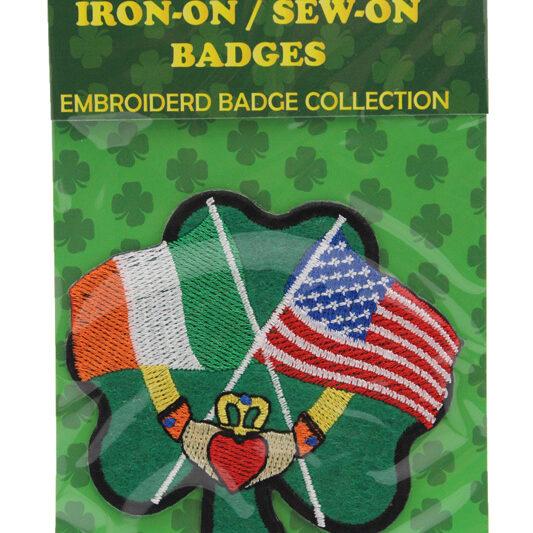 Embroidered Badge - Shamrock, Flag Claddagh