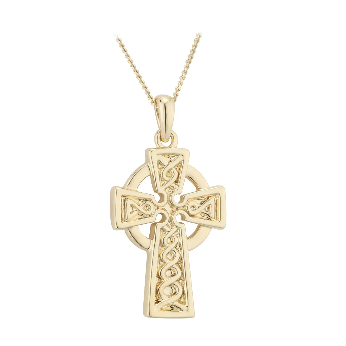 Gold Plated Celtic Cross Pendant - S4895