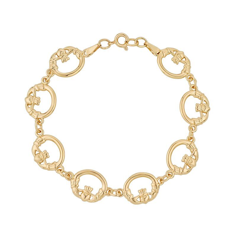 Gold Plated Claddagh Bracelet - S50164G