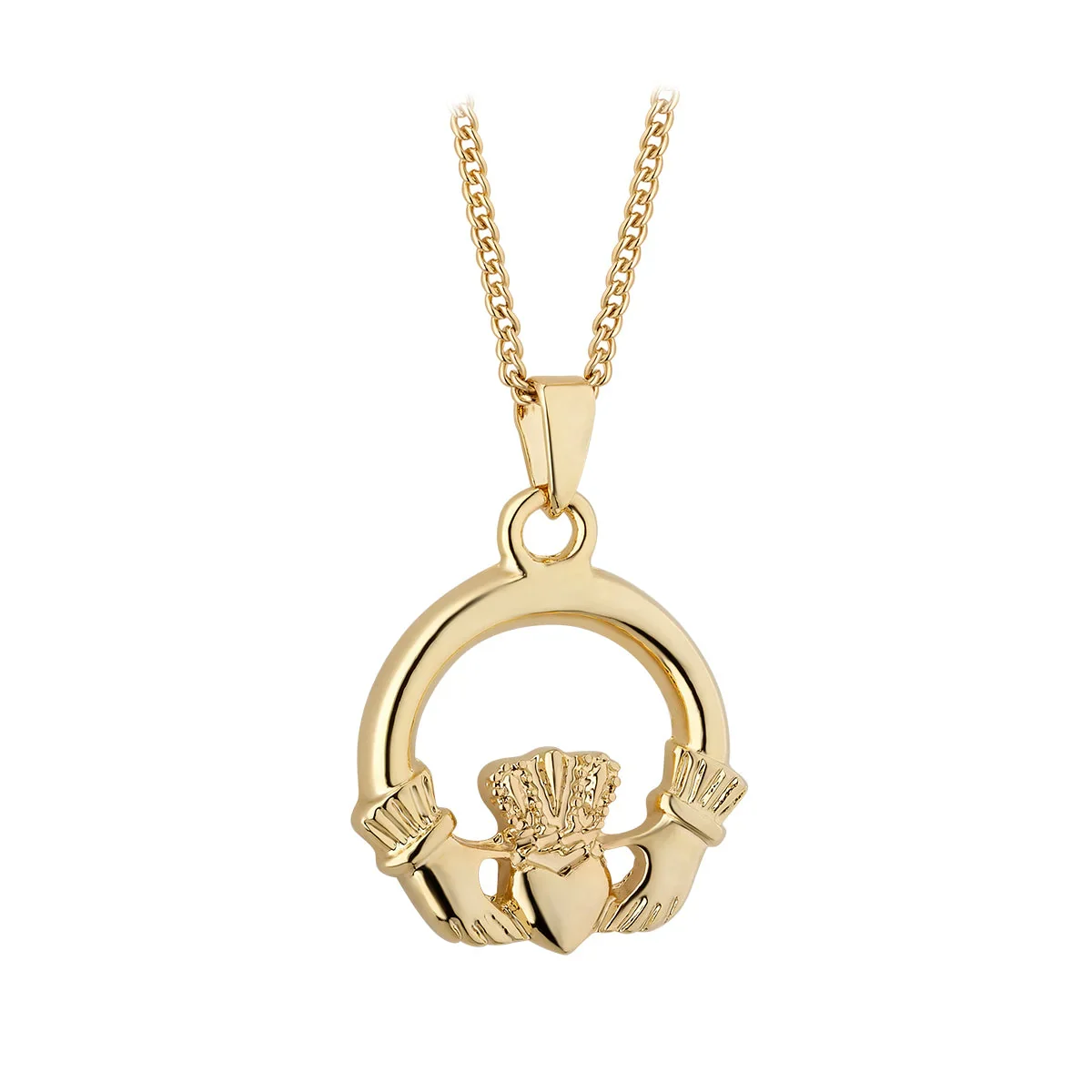 Gold Plated Claddagh Pendant - S4893