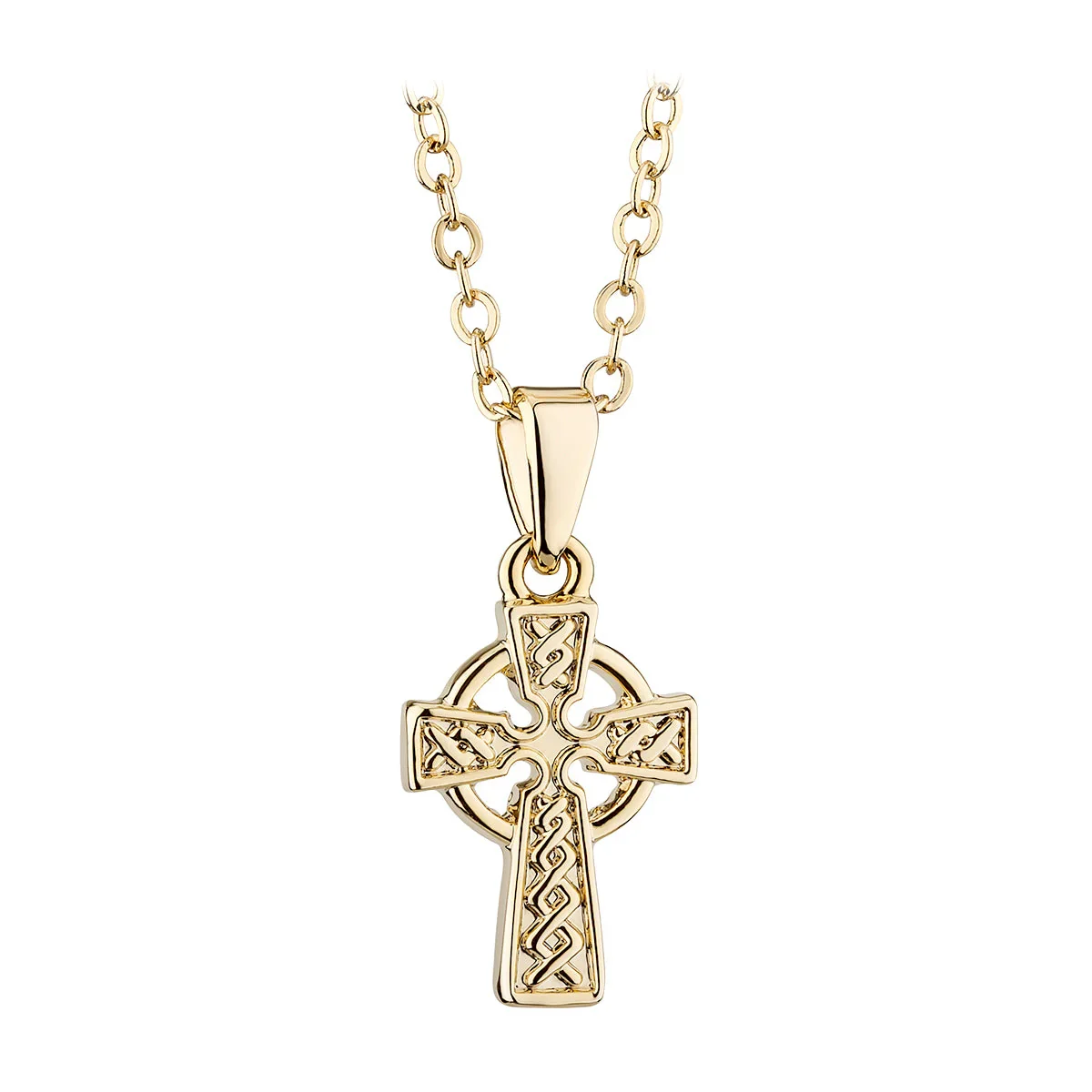 Gold Plated Small Celtic Cross Pendant - S46523