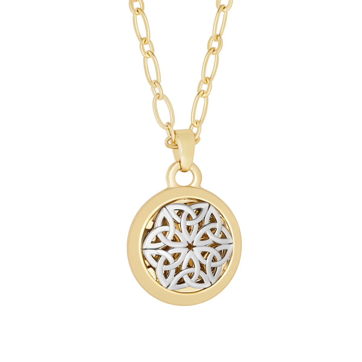 Gold Plated Two Tone 5 Trinity Pendant - S47328