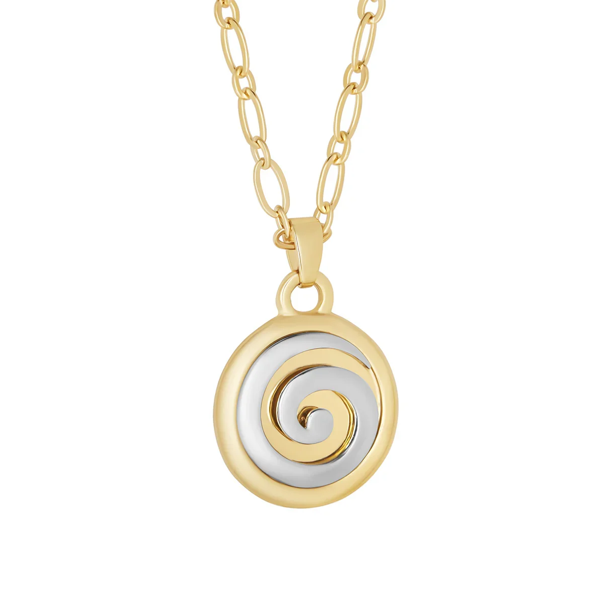 Gold Plated Two Tone Spiral Pendant - S47327