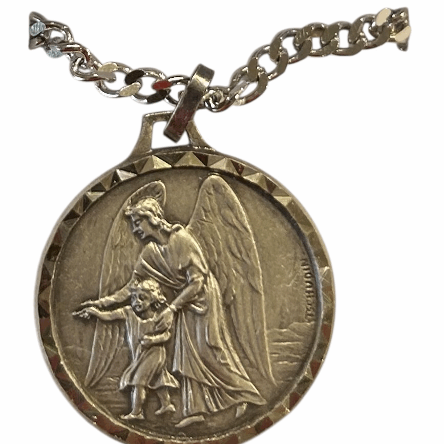 Guardian Angel French Nickel Silver Medal - Large
