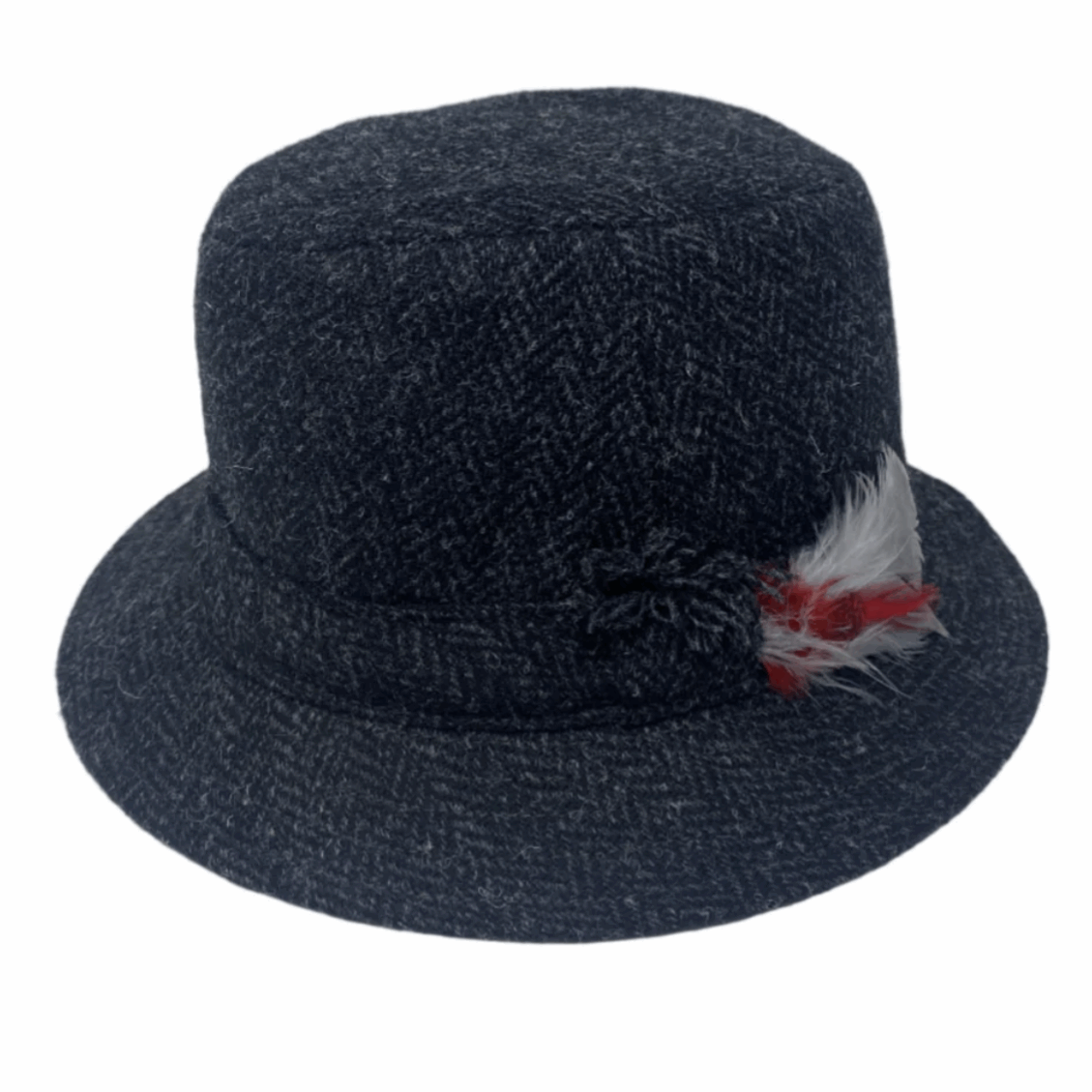 Hanna Hats Walking Hat - Black & Charcoal Herringbone