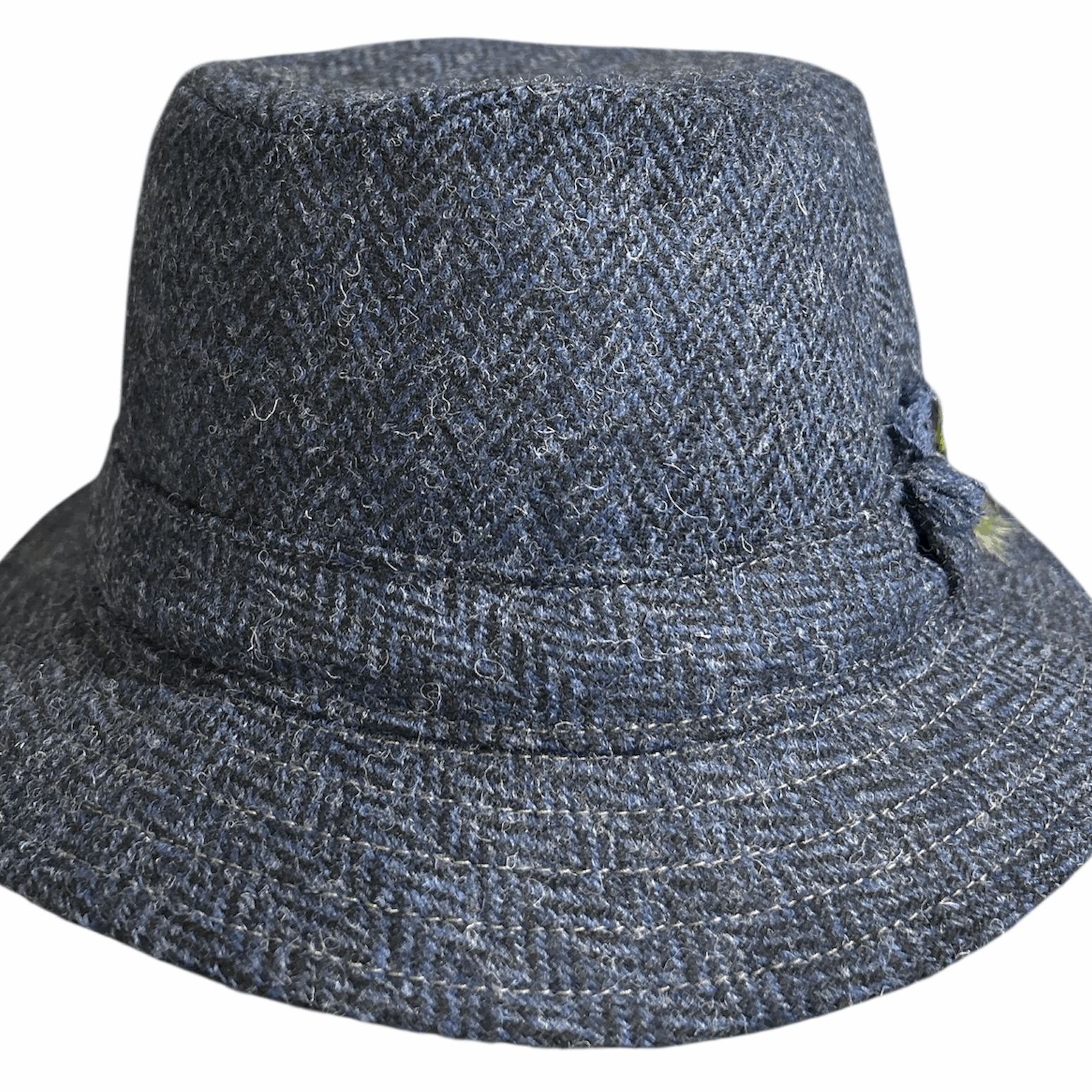Hanna Hats Walking Hat - Blue and Black Herringbone