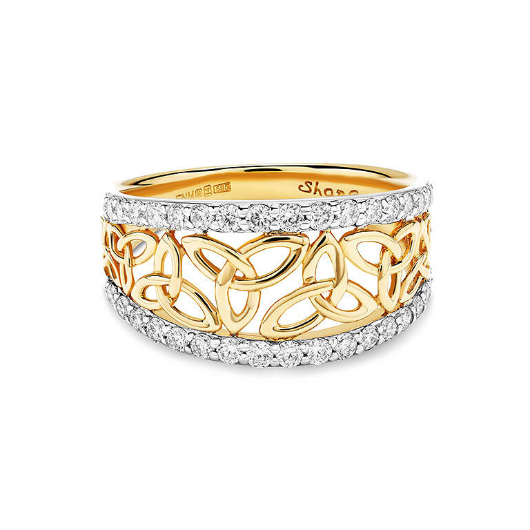 Ladies 14k Gold Celtic Knot Lab Diamond Ring - 14L748
