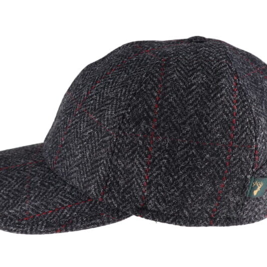 Mucros Baseball Cap -Black Herringbone 31