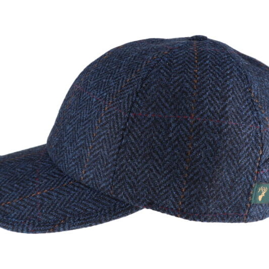 Mucros Baseball Cap - Blue Herringbone 34