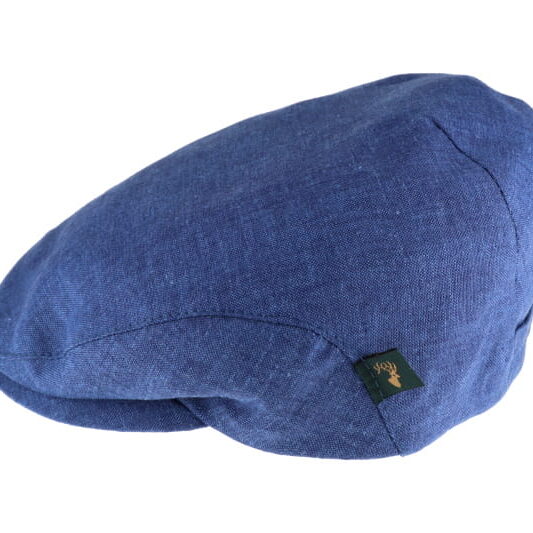 Mucros Weaver Trinity Linen Flat Cap - Blue 14