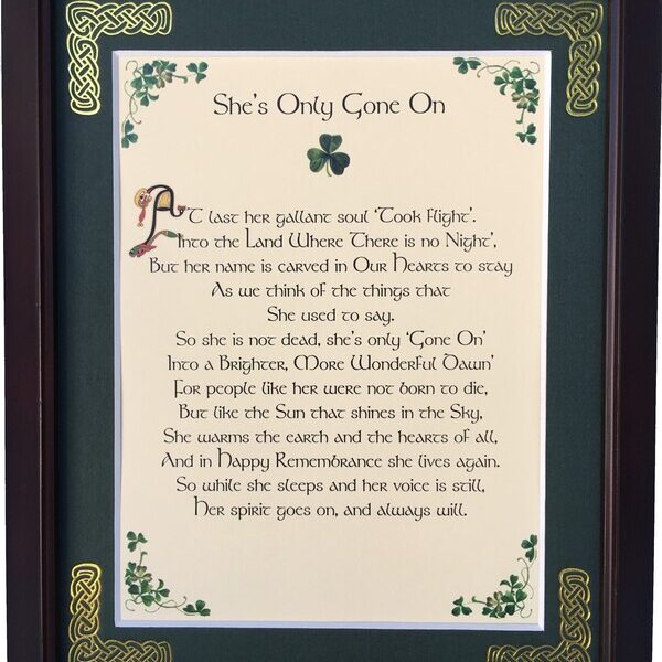Remembrance - She's Only Gone On framed