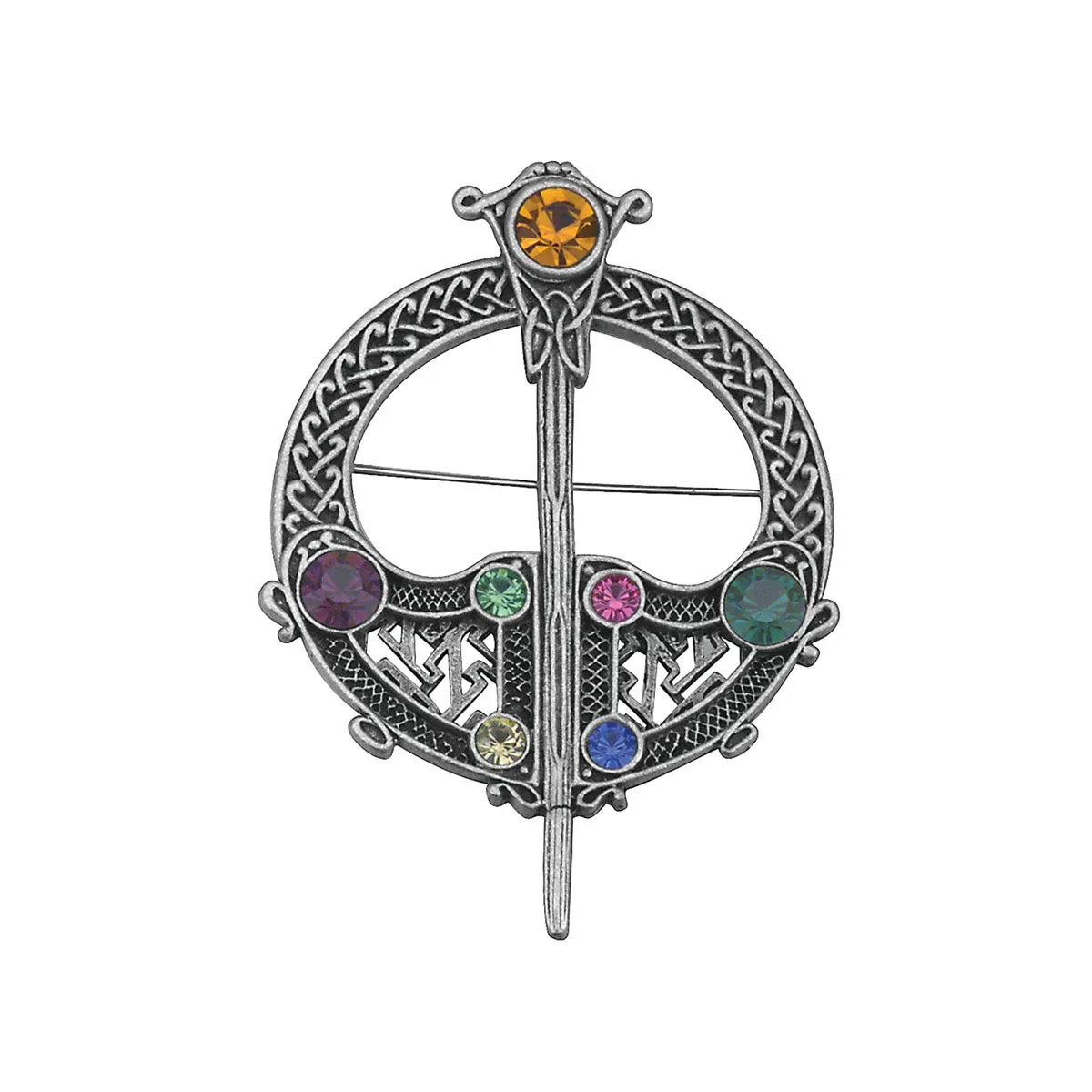 Rhodium Plated Tara Brooch - S1484