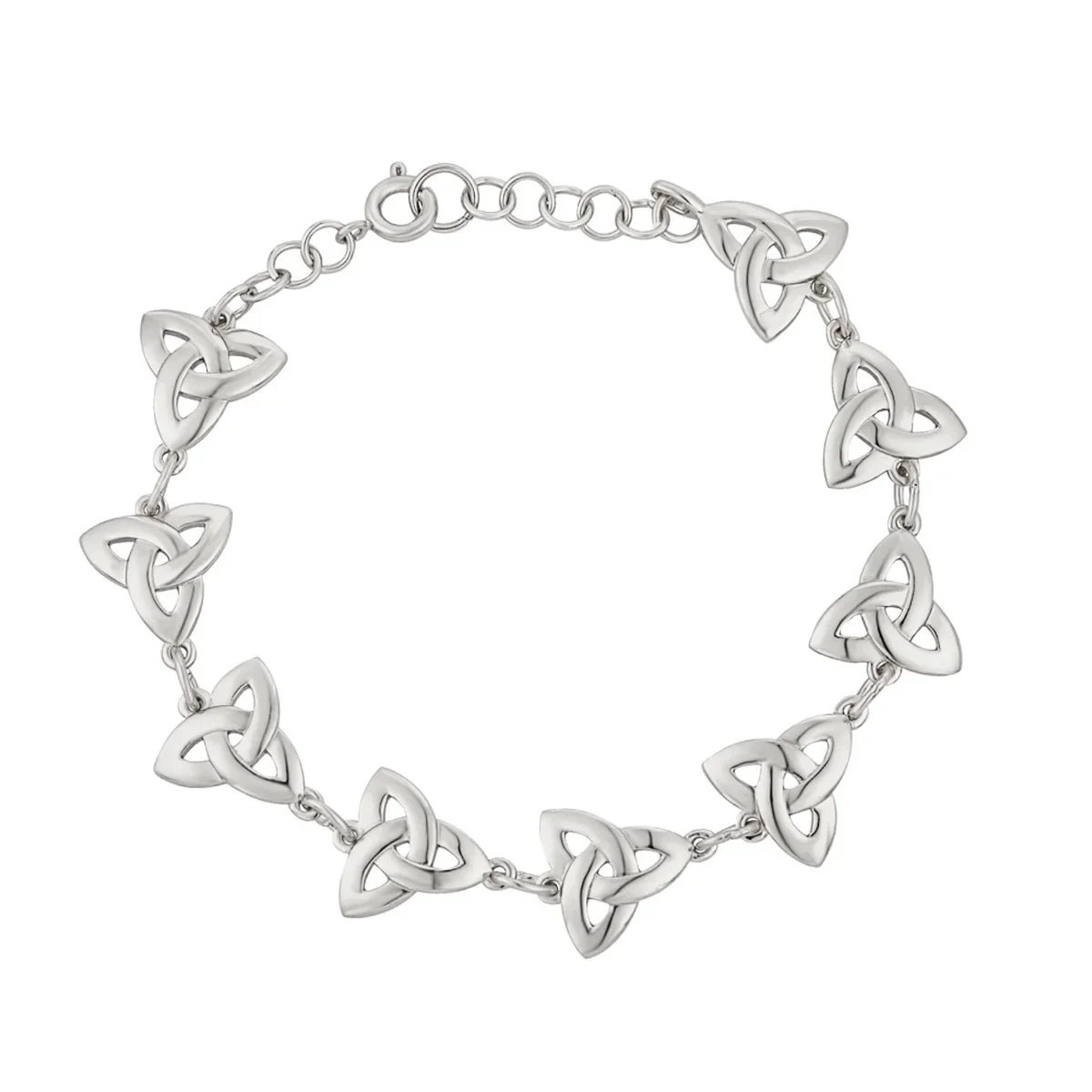 Rhodium Plated Trinity Knot Bracelet - S50163R