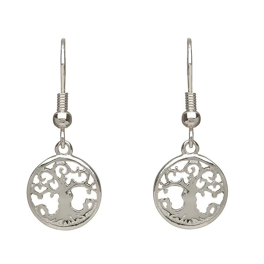 Silver Plated Tree of Life Drop Earrings – SPE212