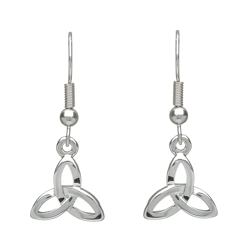 Silver Plated Trinity Knot Drop Earrings – SPE105