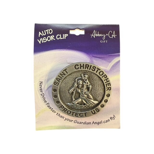 St Christopher Visor Clip - Round Large