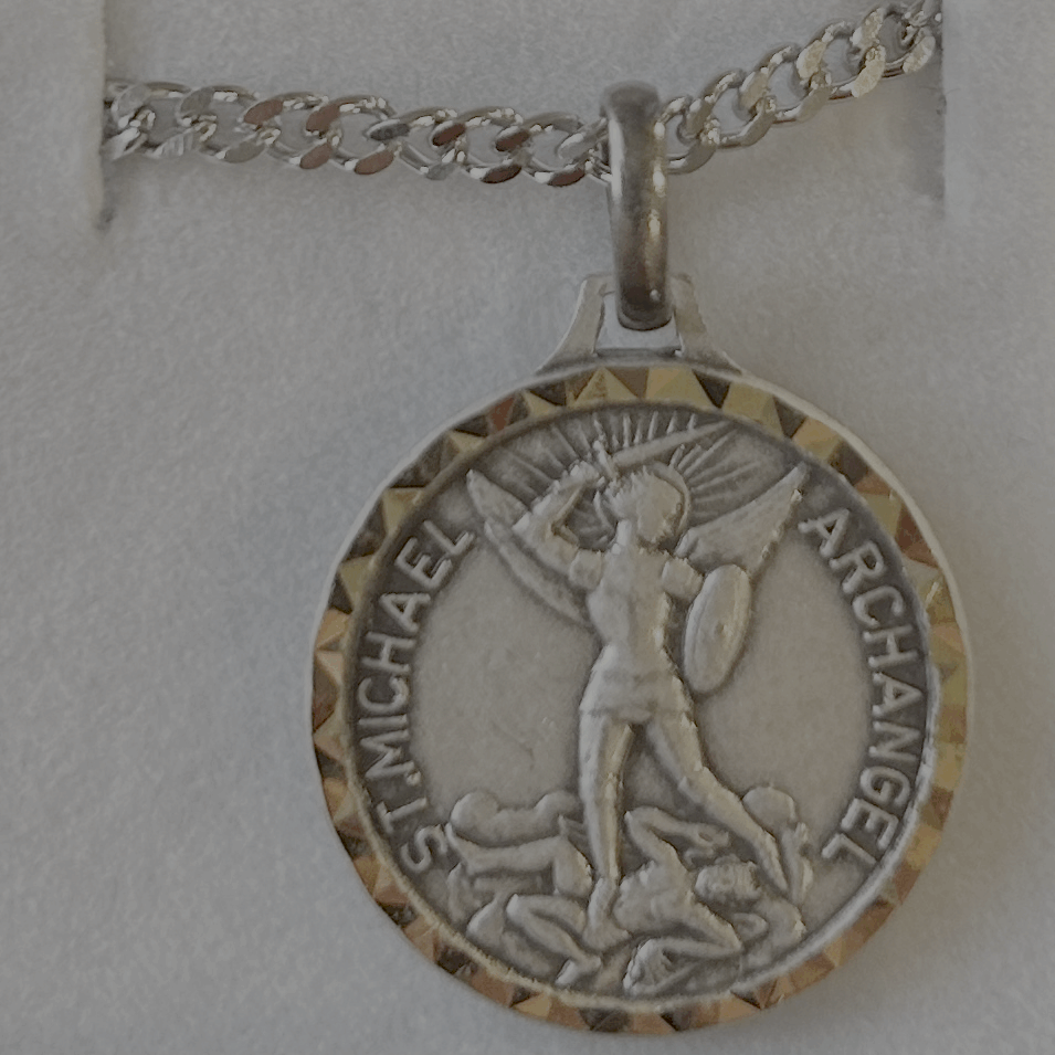 St. Michael French Nickel Silver Medal - Large