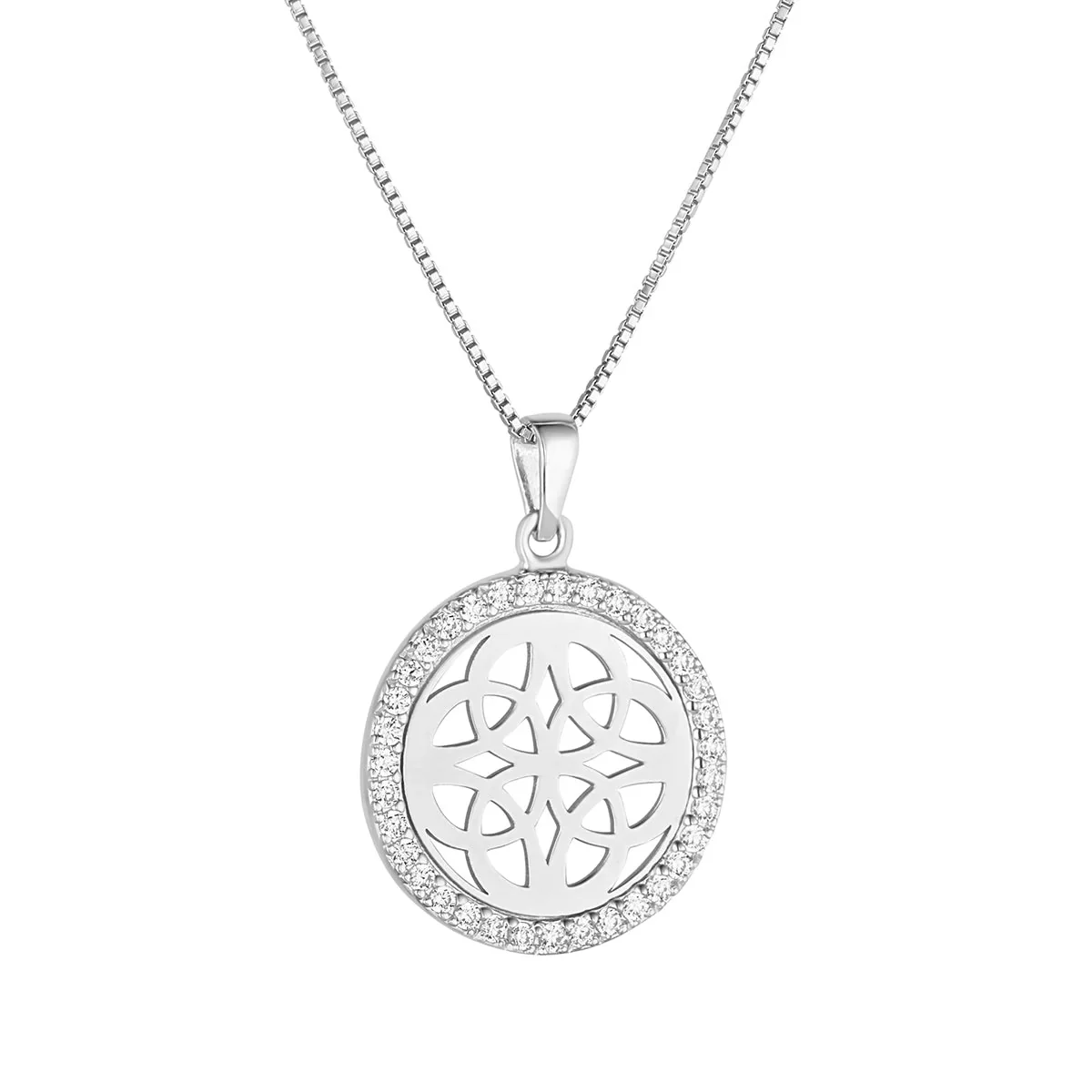 Sterling Silver CZ Round Celtic Knot Pendant - S47015.jpg