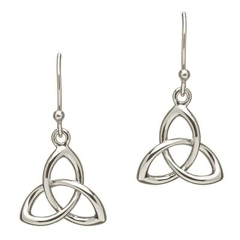 Sterling Silver Celtic Trinity Knot Drop Earrings (Large) - SE2034