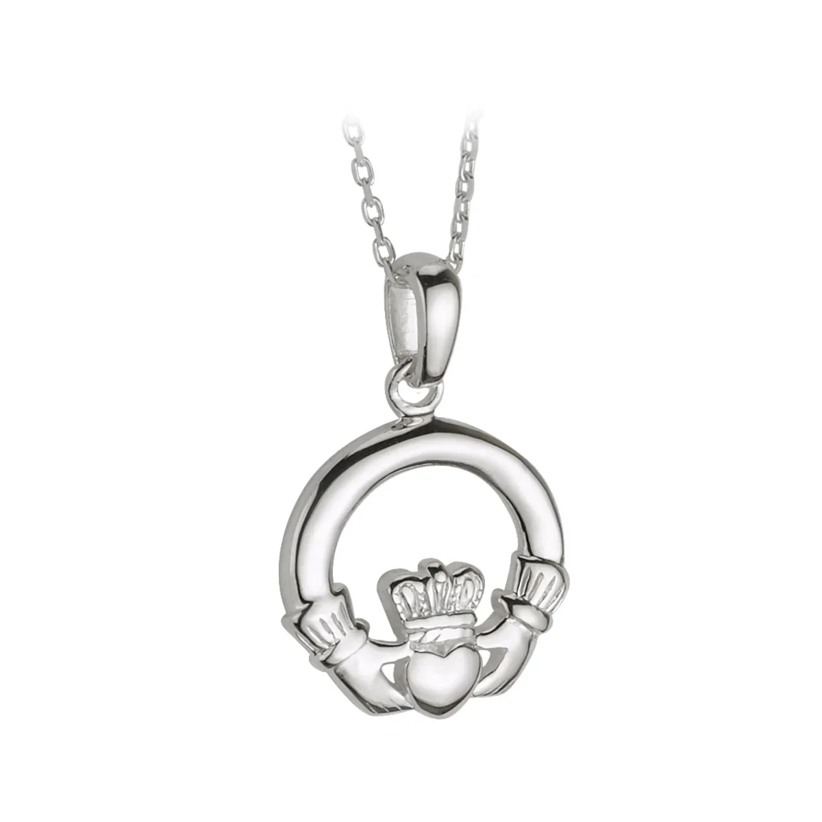 Sterling Silver Claddagh Pendant Medium - S4682.jpg