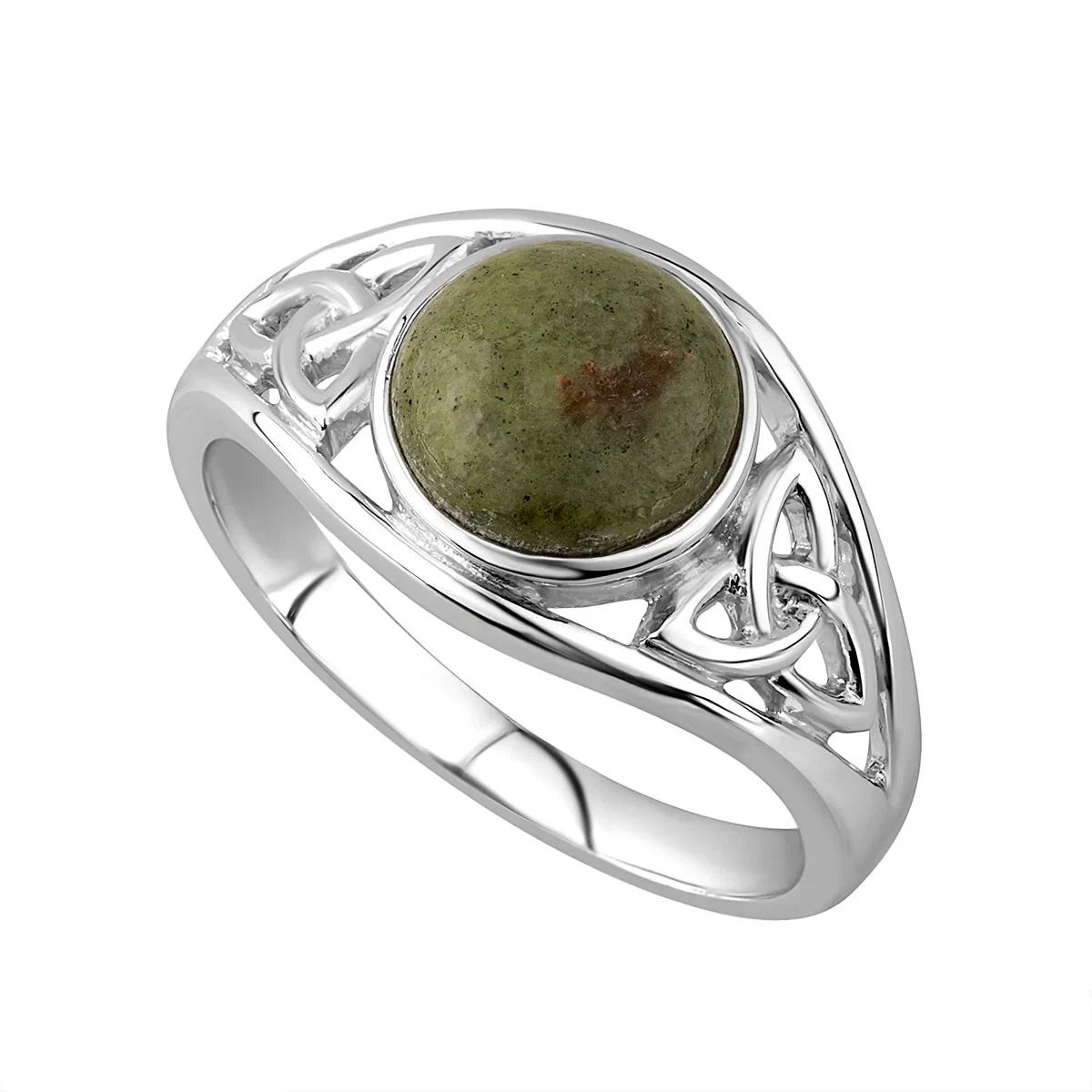 Sterling Silver Connemara Marble Trinity Ring - S2832